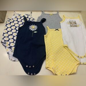 Hudson Baby Set of 5 Infants Girl Sleeveless Bodysuits